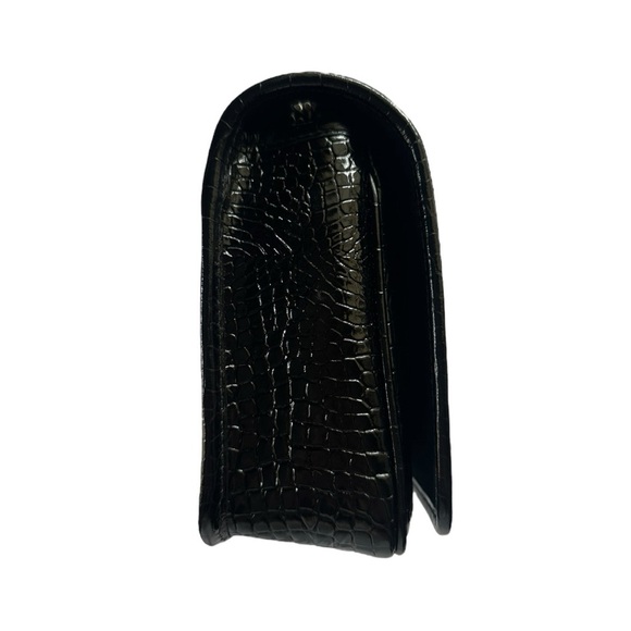 Saint Laurent Black Croc-Embossed Leather Crossbody Bag - Picture 4 of 15